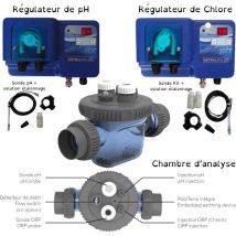 Pack Régulateur automatique pH et Chlore astralpool + chambre d'analyse Zelia Pod