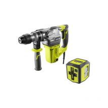 Ryobi - Pack Perforateur Burineur sdsplus - 1050W - RSDS1050-K - Laser croix verte - 15m de portée - RBCLLG1