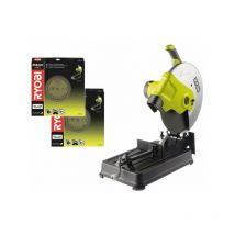 Ryobi - Pack tronçonneuse à métaux électrique 2300W 355mm ECO2335HG - 2 disques universels à tronçonner COSB355A1