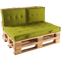 Oviala - Pack salon de jardin palettes et cousinage vert kaki