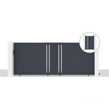 Schiebetor 4x1,6m giona + GIONA-Tor H.1,6m grau