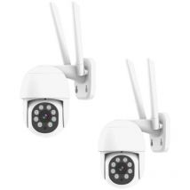 Semac - Pack 2 x Caméra Motorisée Extérieure Full hd Vision Nocturne Connexion Wifi RJ45 Compatible Tuya