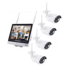 Pack Semac 2x Caméras Pro Vidéo Surveillance Full hd 1080P 12' + 2 Caméras Supplémentaires Kit IPCAM558 Infra-rouges