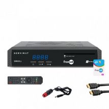 Servimat - Pack Récepteur tv satellite hd + carte Fransat PC7 + Câble hdmi + Câble 12V