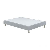 Meubletmoi - Sommier tapissier 160x200 cm en tissu gris et pieds métal - remimos