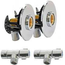 Somatherm - Pack sortie de cloison fixoplac lavabo/évier - raccord coudé multicouche à sertir Ø16 - m 3/8' (12/17) + robinets