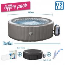 Netspa - pack Spa izy- 2+1 places + Mousse Pure Flow + Bâche au sol & couverture sparo + Oxygène actif + Aspirateur