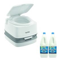 Thetford - Pack Toilette Portable 100% Autonome + Additif Sanitaire Aqua-kem Bleu Camping-Car Bateau Fourgon