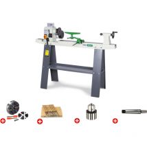 Pack tour à bois 306x900mm + mandrin 100 mm + jeu 8 burins + mandrin à couronne + abre Holzstar Holzstar DB900 pack
