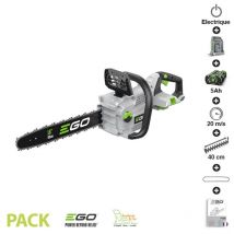 Ego Power+ - Pack tronconneuse electrique batterie 56v 5ah chargeur rapide guide Oregon 40 cm CS1614E-
