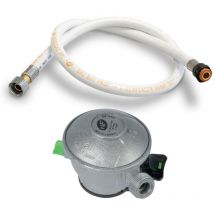 Kemper - Pack Tuyau gaz souple 1.50 m + Détendeur Butane Quick-On Valve 20mm antargaz primagaz totalgaz finagaz