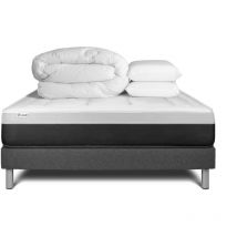 Vitalit - Pack Colchón gris muelles y viscoelástica 140 x 190