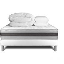Pack Colchón blanco espuma viscoelástica 140 x 190