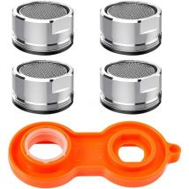 Flyme - ccykxa 4 Pack Water Saving Faucet Aerator, Faucet Aerator Accessories M24 Faucet Filter with Gasket and Aerator Wrench for Kitchen and