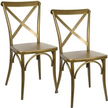 Pack 2 Sillas Respaldo Cruzado Oro Viejo