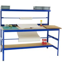 Proregal-regale Günstig Kaufen - Table d'emballage tiger HxLxP 150x180x75cm Capacité de charge 300 kg Bleu Établi, table de travail, d'emballage,