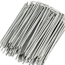 Packung Mit 100 Stahl-befestigungspfählen Für Unkrautvlies – 150 X 40 Mm – 2,5 Mm