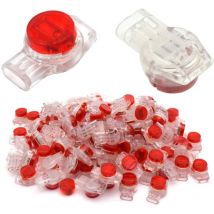 Dolaso - Packung mit 100 Stück Lock ur Connector Telefonleitungsverbindung Bündelungsstecker 3 Port/3 Core (Rot)