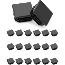 Packung Mit 20 Laminierten Endkappen Für 30 X 30 Mm Vierkantrohre, Schwarze Kunststoff-endkappen