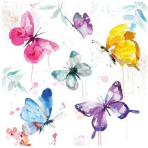 Packung Mit 20 Papierservietten 33 X 33 Cm - Schmetterlinge - Ambiente
