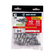 Packung Mit 20 Roten Dübeln (10 Mm Durchmesser X 35 Mm Länge) Und Spreizdübeln (6 Mm Durchmesser X 40 Mm Länge). Red Head