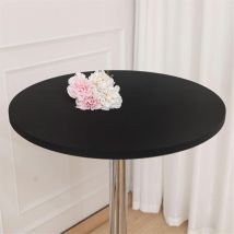 2 Packung mit 3 schwarzen, runden Tischdecken, 31,5 Zoll, Cocktail-Tischdecke, klappbare Bar-Tischdecke aus Spandex, elastische Stretch-Tischdecken