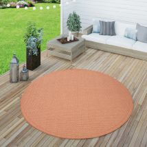 Alfombra Exterior Terraza Balcón Cocina Lisa Moderna Rojo ø 200 cm redondo - Paco Home