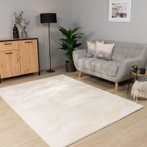 Alfombra Salon De Habitacion Pelo Corto Se Puede Lavar En La Lavadora Suave 80x150 cm, Crema - Paco Home