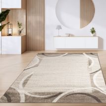 Paco Home - Alfombra Salón Pelo Corto Vintage Motivo Geométrico Moderno Marrón Beige 80x150 cm, Marrón 6