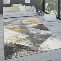 Paco Home Alfombra salón pelo corto vintage pastel motivos abstractos distintos estilos Amarillo, 240x340 cm