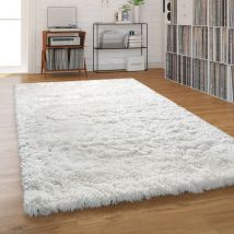 Paco Home - Alfombra Salón Pelo Largo Shaggy Pastel Monocolor Suave Mullida Pelo Largo 60x100 cm, Crema