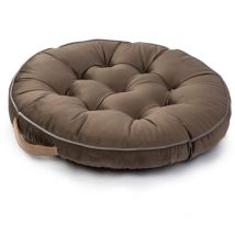 Paco Home - Cojín De Suelo Asiento Varios Colores Interior Redondo Yoga Meditación Marrón, 58x58x6cm