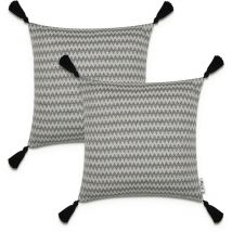 Housse De Coussin Décoratif Housses De Coussin Motif Scandinave Lot De 2 Canapé Noir - Blanc, Single - Paco Home