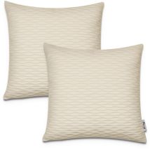 Housses De Coussin Décoratif Velours Côtelé Housse De Coussin Lot Canapé 2pcs-Set, Beige 3 - Paco Home