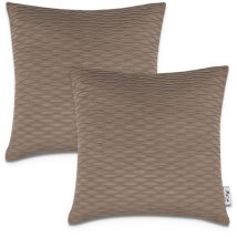 Housses De Coussin Décoratif Velours Côtelé Housse De Coussin Lot Canapé 2pcs-Set, Braun 3 (de) - Paco Home