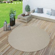 Paco Home - Intérieur & Extérieur Tissage à Plat Tapis Terrasses Tapis Look Naturel En Beige 140x200 cm