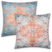 Juego 2 Fundas Cojín 45x45 Decorativo Rayas Interior Exterior Decoración 2pcs-Set, Multicolor - Paco Home