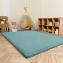 Kinderteppich Kinderzimmer Teppich Baby Spielteppich Flauschig Rutschfest Deko 160x220 cm, Blau - Paco Home