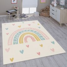 Kinderteppich Teppich Kinderzimmer Mädchen Jungs Verschiedene Motive Und Größen 160 cm Rund, Creme 4 - Paco Home