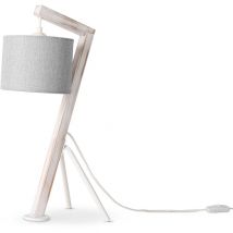 Lampadaire Lampe à Poser Salon Abat-Jour Lampe De Lecture Chevet Potence Lampe de table - Blanc, Gris (Ø16cm) - Paco Home