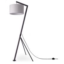 Lampadaire Lampe à Poser Salon Abat-Jour Lampe De Lecture Chevet Potence Lampadaire - Noir, Gris (Ø38cm) - Paco Home