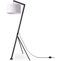 Lampadaire Lampe à Poser Salon Abat-Jour Lampe De Lecture Chevet Potence Lampadaire - Noir, Blanc (Ø38cm) - Paco Home