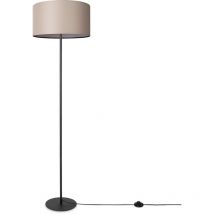 Lampadaire Salon Chambre Tripode Abat-jour Tissu Lampadaire E27 Uni Lampadaire - Type 1 - Noir, Beige (Ø38 cm) - Paco Home