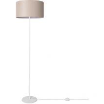 Lampadaire Salon Chambre Tripode Abat-jour Tissu Lampadaire E27 Uni Lampadaire - Type 1 - Blanc, Beige (Ø38 cm) - Paco Home