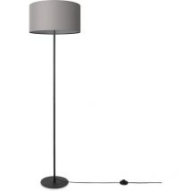 Lampadaire Salon Chambre Tripode Abat-jour Tissu Lampadaire E27 Uni Gris (Ø38cm), Lampadaire - Type 1 - Noir - Paco Home