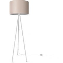 Lampadaire Salon Chambre Tripode Abat-jour Tissu Lampadaire E27 Uni Lampadaire - Type 2 - Blanc, Beige (Ø45,5 cm) - Paco Home