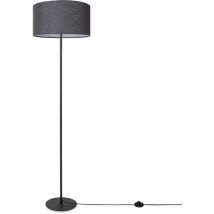 Lampadaire Salon Chambre Tripode Abat-jour Tissu Lampadaire E27 Uni Lampadaire - Type 1 - Noir, Noir (Ø38 cm) - Paco Home