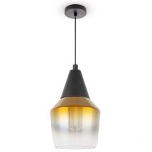 Paco Home - Lámpara Suspensión Colgante Cristal Pantalla Vintage Comedor Moderna E27 Oro, Tipo 4