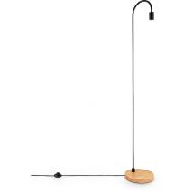 Paco Home - Lampe à Poser Chevet E14 Lampadaire Minimaliste Scandinave E27 Pied Bois Lampadaire, Noir
