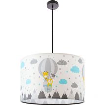 Paco Home - Plafonnier Chambre Enfant Suspension Chambre Bébé Pompier Rue Police E27 Lampe à suspension - Noir, Design 6 (Ø45,5 cm)
